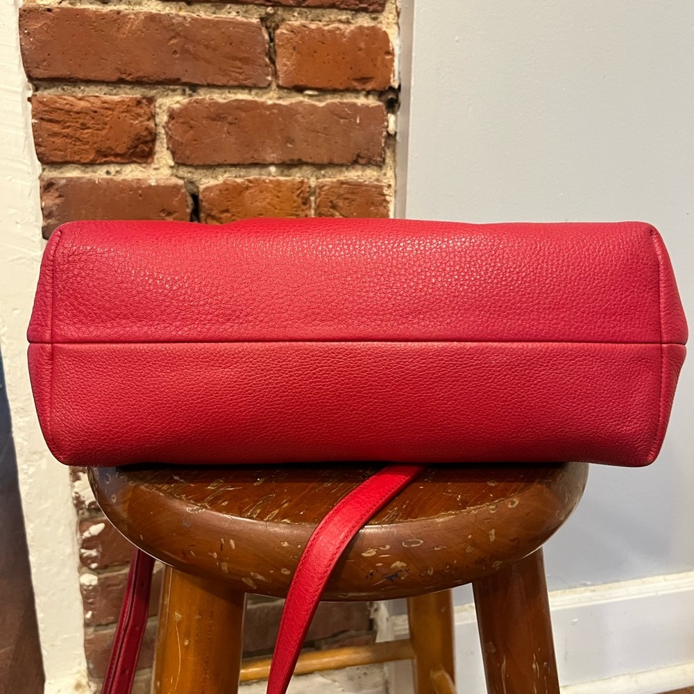 Coach Vibrant Red Crossbody Bag with Gold Accents - Picture 10 of 14